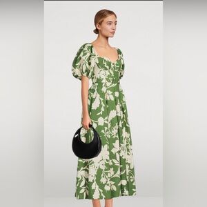 Shona Joy Green and Cream Floral Maxi Dress